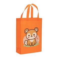 Borsa in tessuto non tessuto stampato con scoiattolo, stampa su richiesta, dimensioni: 41x35x12 cm (arancione)