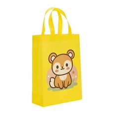Borsa in tessuto non tessuto stampato con scoiattolo, stampa su richiesta, dimensioni: 41x35x12 cm (giallo)