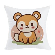 Cuscino per divano stampato con scoiattolo e stampa centrale su richiesta, dimensioni: 40x40 cm (peluche corto)
