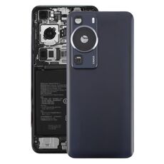 Per Huawei P60 Cover posteriore batteria con copriobiettivo fotocamera (nero)