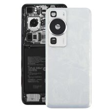 Per Huawei P60 Cover posteriore batteria con copriobiettivo fotocamera (bianco)