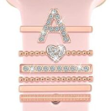 6 pezzi / set Smart Watch Universale Silicone Band Anello decorativo Accessori in metallo, Taglia: A (oro rosa)