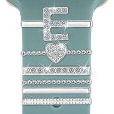 6 pezzi / set Smart Watch Universale Silicone Band Anello decorativo Accessori in metallo, Taglia: E (Argento)