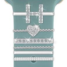 6 pezzi / set Smart Watch Universale Silicone Band Anello decorativo Accessori in metallo, Misura: H (Argento)