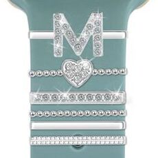 6 pezzi / set Smart Watch Universale Cinturino in silicone Anello decorativo Accessori in metallo, Taglia: M (Argento)