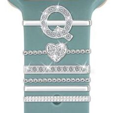 6 pezzi / set Smart Watch Universale Silicone Band Anello decorativo Accessori in metallo, Misura: Q (Argento)