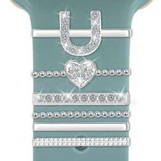 6 pezzi / set Smart Watch Universale Silicone Band Anello decorativo Accessori in metallo, Taglia: U (Argento)