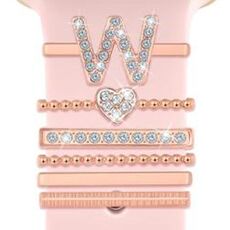 6 pezzi / set Smart Watch Universale Silicone Band Anello decorativo Accessori in metallo, Dimensioni: W (oro rosa)