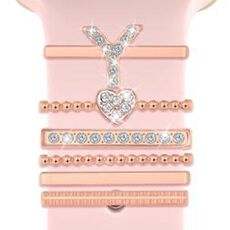 6 pezzi / set Smart Watch Universale Silicone Band Anello decorativo Accessori in metallo, Misura: Y (oro rosa)