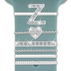 6 pezzi / set Smart Watch Universale Silicone Band Anello decorativo Accessori in metallo, Taglia: Z (Argento)