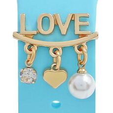 Smart Watch Universale Cinturino in Silicone Anello Decorativo Accessori in Metallo, Stile: LOVE Oro