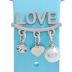 Smart Watch Universale Cinturino in Silicone Anello Decorativo Accessori in Metallo, Stile: LOVE Argento