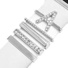 5 pezzi / set Smart Watch Universal Band Lettera Anello decorativo Accessori in metallo, Stile: A (银色)