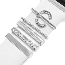 5 pezzi / set Smart Watch Universal Band Lettera Anello decorativo Accessori in metallo, Stile: C (银色)