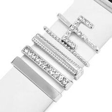 5 pezzi / set Smart Watch Universal Band Lettera Anello decorativo Accessori in metallo, stile: E (银色)