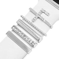 5 pezzi / set Smart Watch Universal Band Lettera Anello decorativo Accessori in metallo, Stile: F (银色)
