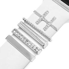5 pezzi / set Smart Watch Universal Band Lettera Anello decorativo Accessori in metallo, Stile: H (银色)