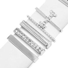 5 pezzi / set Smart Watch Universal Band Lettera Anello decorativo Accessori in metallo, stile: I (银色)