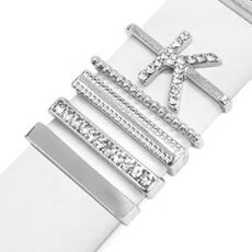 5 pezzi / set Smart Watch Universal Band Lettera Anello decorativo Accessori in metallo, stile: K (银色)