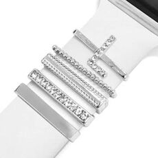 5 pezzi / set Smart Watch Universal Band Lettera Anello decorativo Accessori in metallo, stile: L (银色)