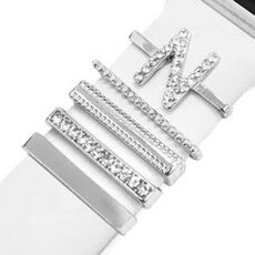 5 pezzi / set Smart Watch Universal Band Lettera Anello decorativo Accessori in metallo, Stile: N (银色)