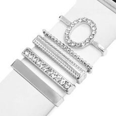 5 pezzi / set Smart Watch Universal Band Lettera Anello decorativo Accessori in metallo, stile: O (银色)
