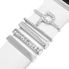 5 pezzi / set Smart Watch Universal Band Lettera Anello decorativo Accessori in metallo, Stile: P (银色)