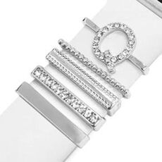 5 pezzi / set Smart Watch Universal Band Lettera Anello decorativo Accessori in metallo, stile: Q (银色)