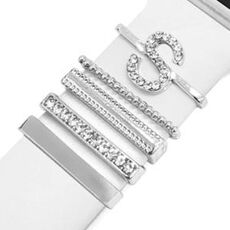 5 pezzi / set Smart Watch Universal Band Lettera Anello decorativo Accessori in metallo, Stile: S (银色)