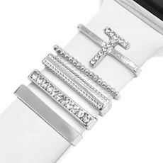 5 pezzi / set Smart Watch Universal Band Lettera Anello decorativo Accessori in metallo, Stile: T (银色)