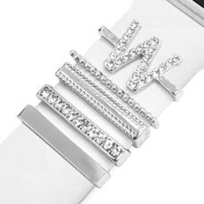 5 pezzi / set Smart Watch Universal Band Lettera Anello decorativo Accessori in metallo, stile: W (银色)