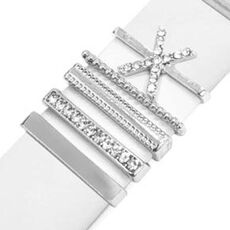 5 pezzi / set Smart Watch Universal Band Lettera Anello decorativo Accessori in metallo, Stile: X (银色)