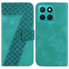 Per Honor X8c 4G Custodia per telefono in pelle goffrata a sette forme (verde)