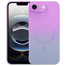 Per iPhone 16e Custodia per telefono MagSafe in silicone TPU liquido sfumato (viola)