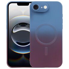Per iPhone 16e Custodia per telefono MagSafe in silicone TPU liquido sfumato (blu viola)