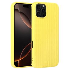 Per iPhone 16 Pro Max Custodia per telefono in silicone con trama intrecciata (giallo)