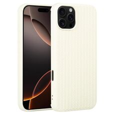 Per iPhone 16 Pro Max Custodia per telefono in silicone con trama intrecciata (bianco)