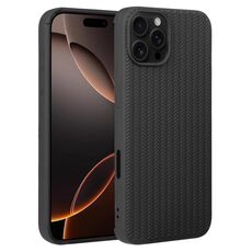 Per iPhone 16 Pro Max Custodia per telefono in silicone con trama intrecciata (nero)