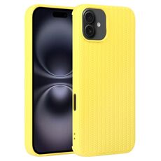 Per iPhone 16 Plus Custodia per telefono in silicone con trama intrecciata (giallo)