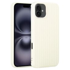 Per iPhone 16 Plus Custodia per telefono in silicone con trama intrecciata (bianco)