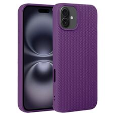 Per iPhone 16 Plus Custodia in silicone con trama intrecciata (viola)