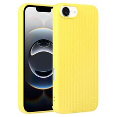 Per iPhone 16e Custodia per telefono in silicone con trama intrecciata (giallo)
