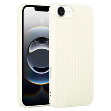 Per iPhone 16e Custodia in silicone con trama intrecciata (bianco)
