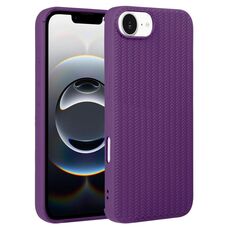 Per iPhone 16e Custodia in silicone con trama intrecciata (viola)