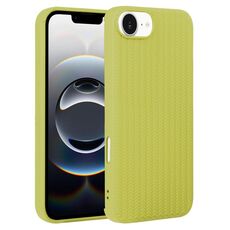 Per iPhone 16e Custodia in silicone con trama intrecciata (verde)