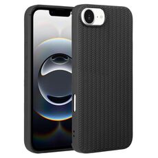 Per iPhone 16e Custodia in silicone con trama intrecciata (nero)