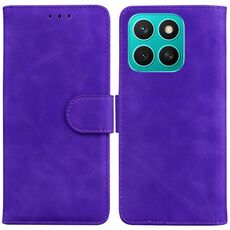 Per Honor X8c 4G Custodia in pelle con chiusura a scatto e colore puro (viola)