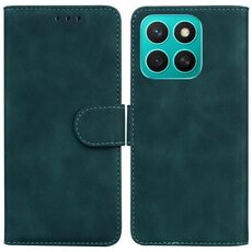 Custodia per telefono in pelle Flip Skin Feel Pure Color per Honor X8c 4G (verde)