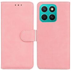 Custodia per telefono in pelle flip color puro per Honor X8c 4G (rosa)