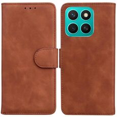 Custodia in pelle flip per telefono cellulare Honor X8c 4G Skin Feel Pure Color (marrone)